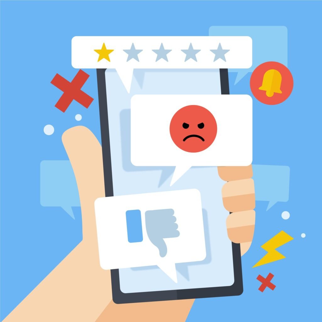 A business getting single star ratings