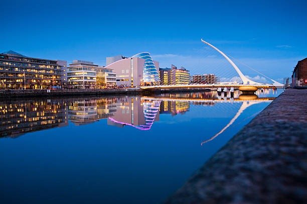 Samuel Beckett Bridge at dusk in Dublin, symbolizing clarity, trust, and online reputation protection for professionals and businesses.