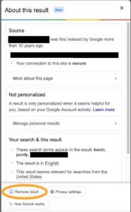 Google removal tools
