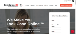 Reputation911 online reputation management company website
